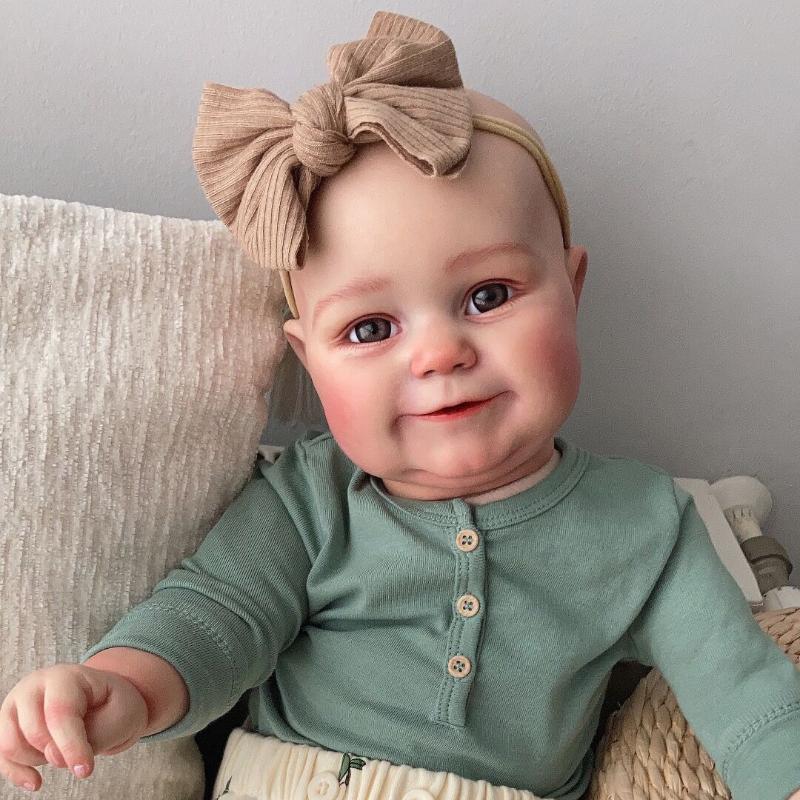 50/60cm Reborn Toddler Doll Maddie Soft Touch Cloth Body Realistic Baby Doll Hand-draw Bald Hair Newborn Babies Dolls for Kids Birthday Christmas Gift