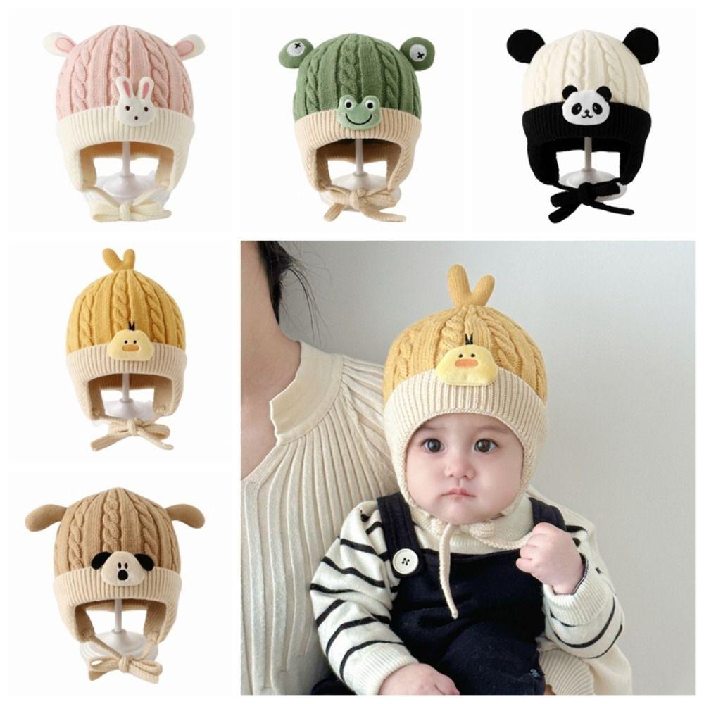6-36 Months Toddler's Plush Knitted Hat Breathable Kids Ear Protection Hat Photography Props