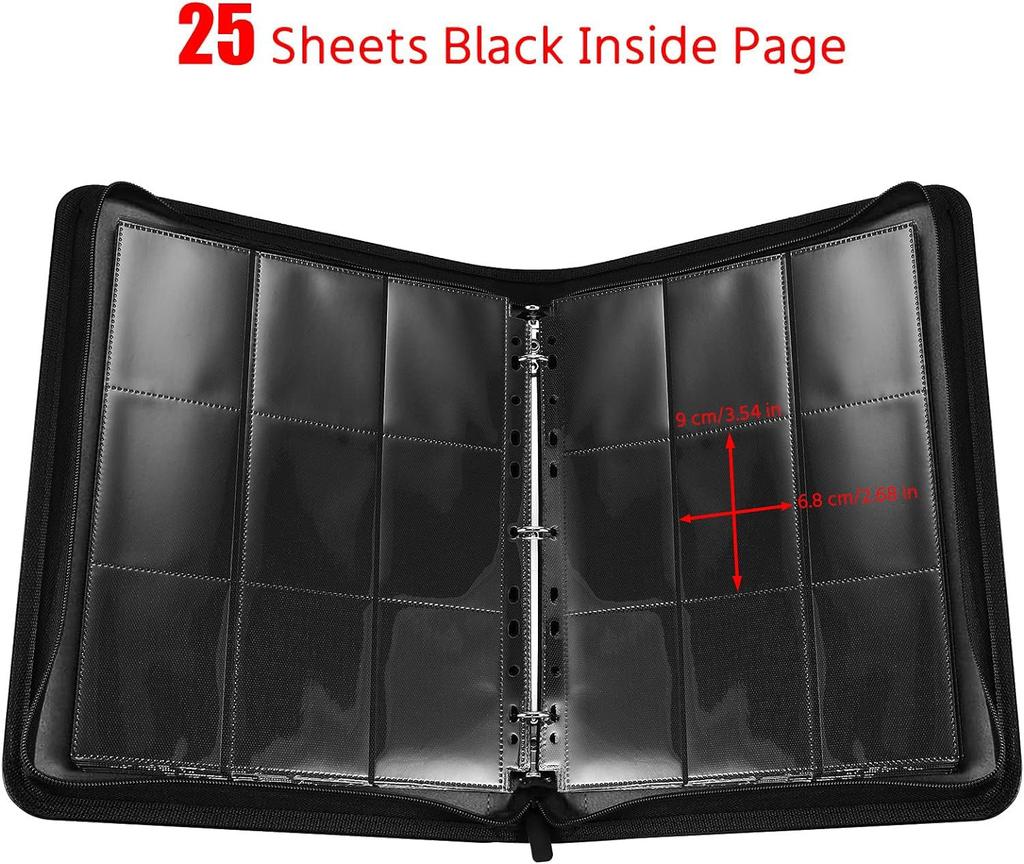 Папка для карточек PAKESI Star Card, 9 карманов, 25 внутренних листов, вмещает 450 штук, листы из полиуретана, собирайте карточки Star Cards и другие карточки, папка для коллекции карточек Star Cards