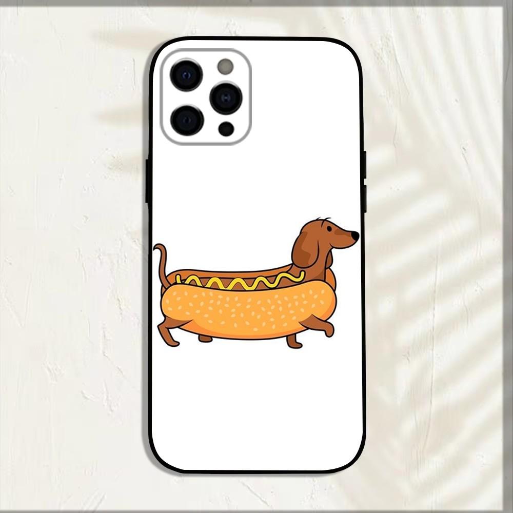 Забавный Такса Собака Питомец Чехол Для Телефона Для iPhone 15,14,13,12,11,Pro,X,XS,Max,XR,Plus,Mini Мягкий Черный Чехол