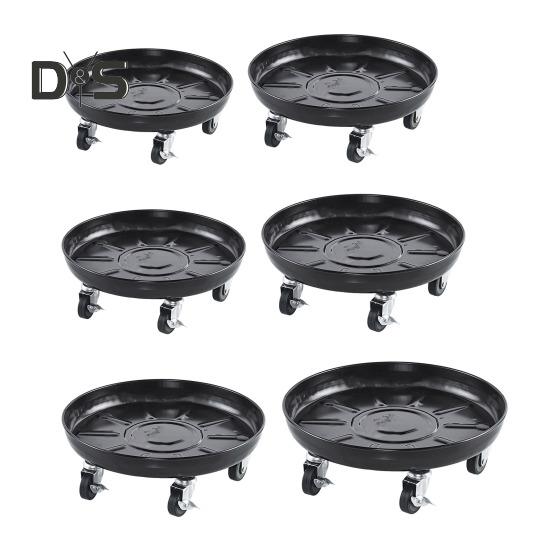 Metal Plant Caddy with Wheels Heavy Duty 360-degree Rolling Plant Dolly Stand Round Wheeled Planter Roller Base for Potted Tree Flower