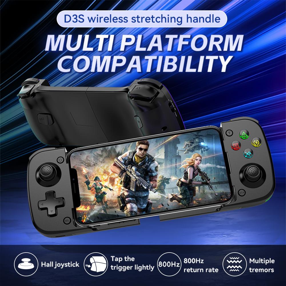 Wireless BT Mobile Phone Gamepad Hall Effect Joystick Phone Controller with Turbo/Vibration/Macro for Android IOS for Switch PC