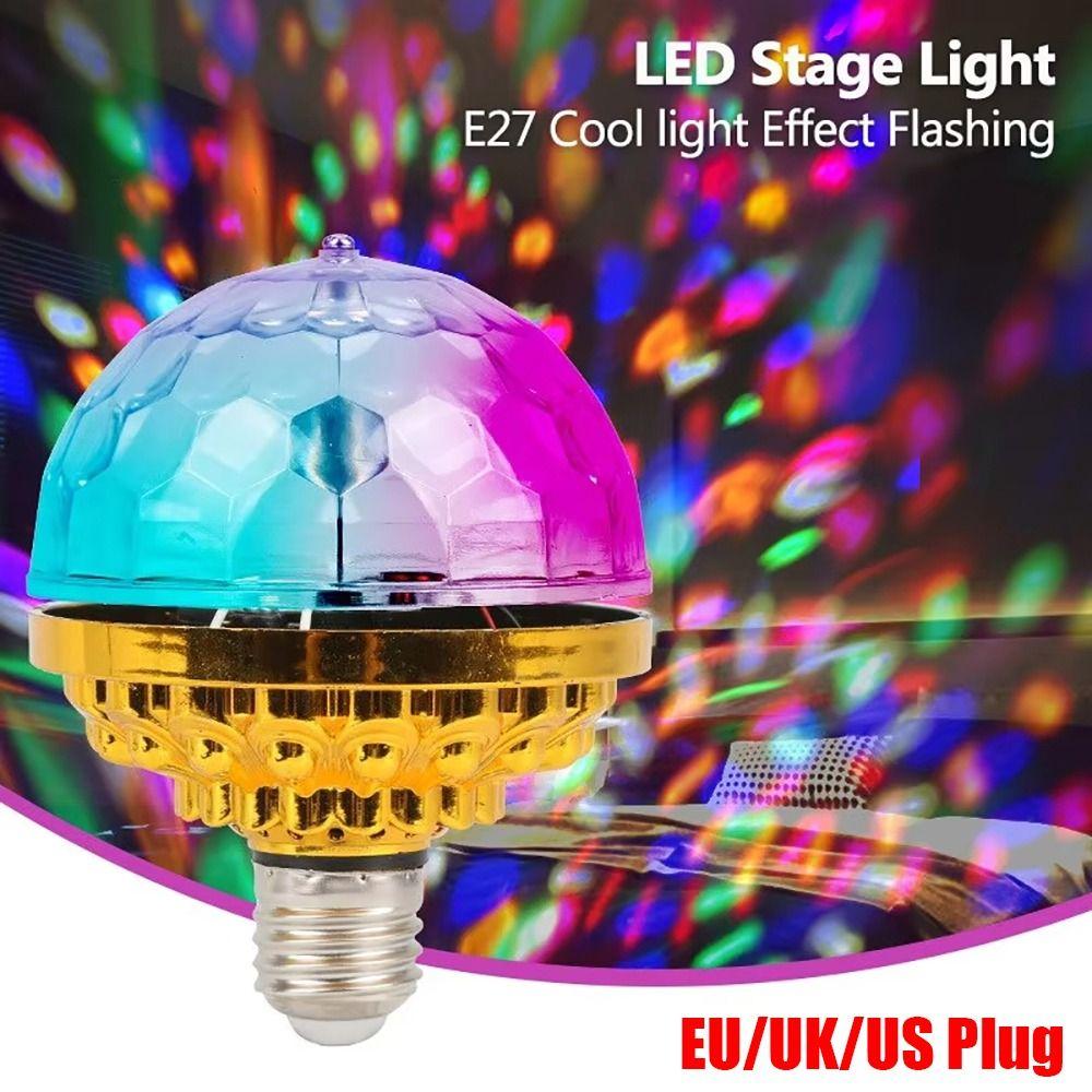 1Pcs E27 RGB Projection Lamp Crystal DJ Disco Ball Light Rotating Magical Ball Light  KTV Bar Stage