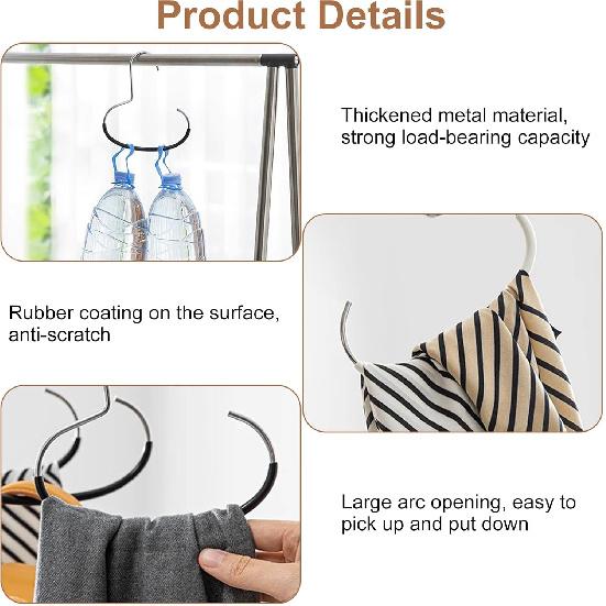 6 Count Hat Organizer Hanger, Baseball Closet Cap Rack Holder for Space-Saving, Scarf Organizer Hanger for Baseball Caps, Beanies, Belts, Scarf