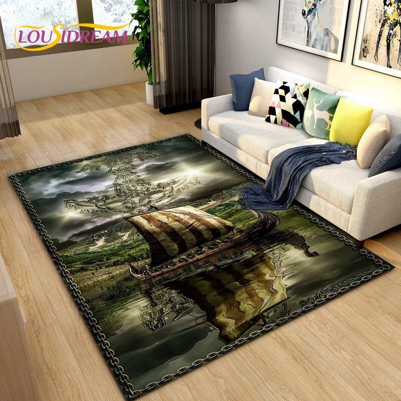 Коврик Одина с скандинавской мифологией викингов, ковер для гостиной, спальни, дивана, коврик для украшения, детский нескользящий напольный коврик
