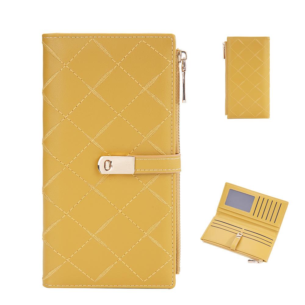 Women's Long Purse Hasp Closure Wallet Multi-card Slots Billfold Fashion Cell Phone Bag Zipper Coin Purse Card Holder Pu Leather Clutch Bag