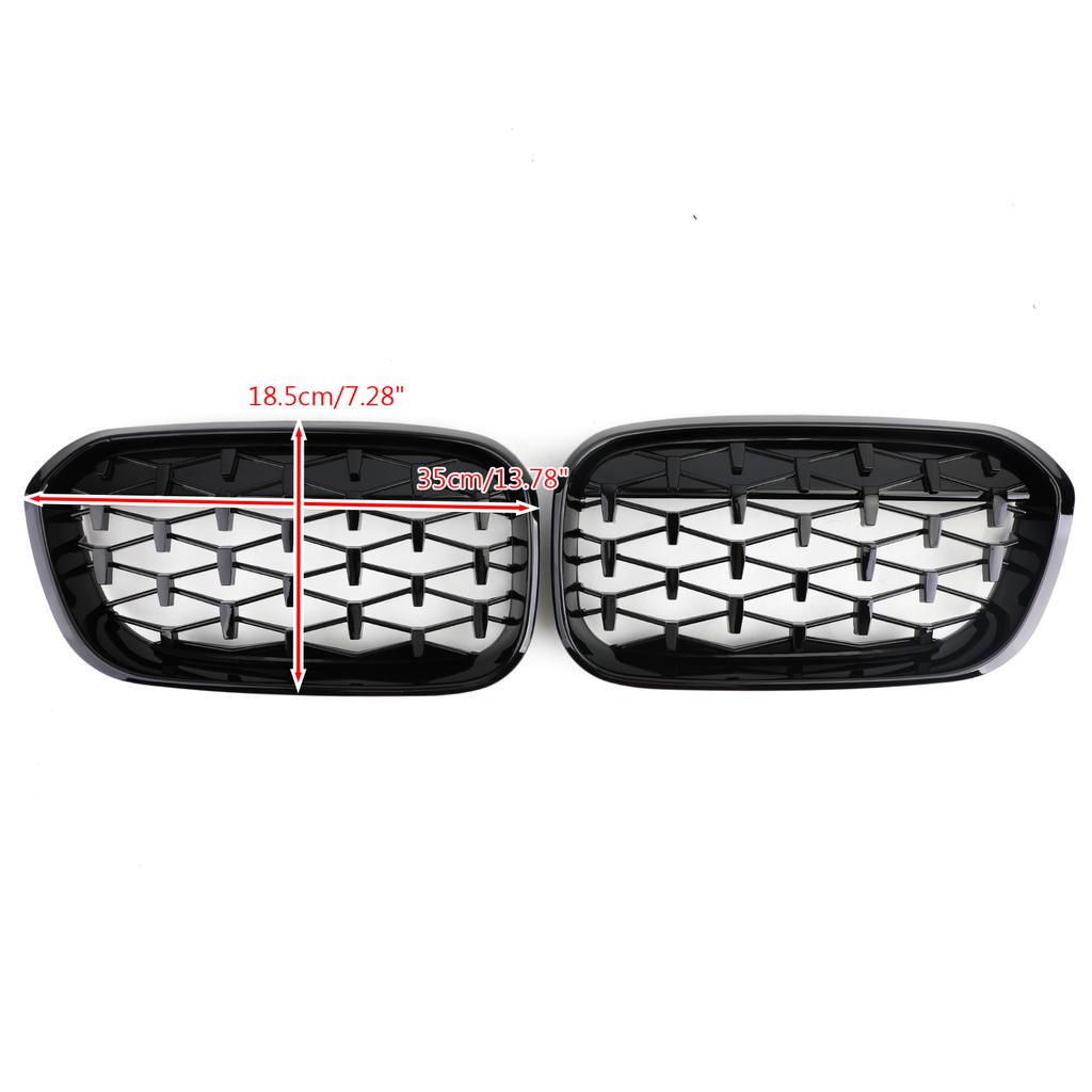 Areyourshop Meteor Black Front Kidney Grille For BMW 2015-2017 1 Series F20/F21