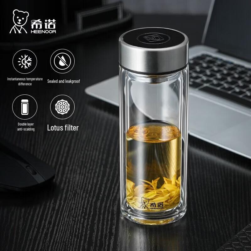 Heenoor XN-6595 360ML Double Wall Glass Cup