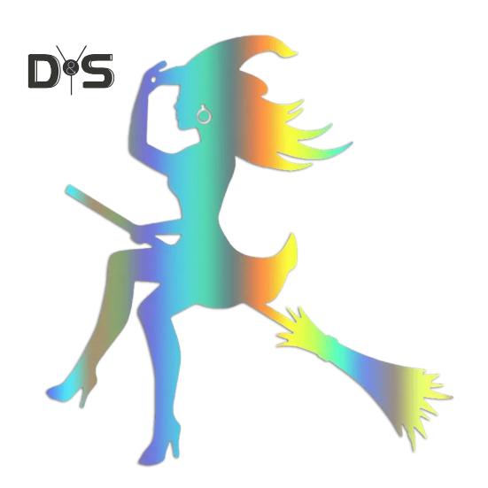 Хэллоуин ведьма автомобиль наклейка летающая метла устойчивая к атмосферным воздействиям самоклеящаяся авто внедорожник мотоцикл окно автомобиля украшение стены кузова девушки сделка автомобиль