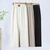 Women's High-Waist Slim Fit Straight Leg Pants - Drapey Loose Mom Style for Spring & Autumn