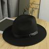 Vintage Gentleman Hat English Style Jazz Hat with Adjustable Belt Decor Short