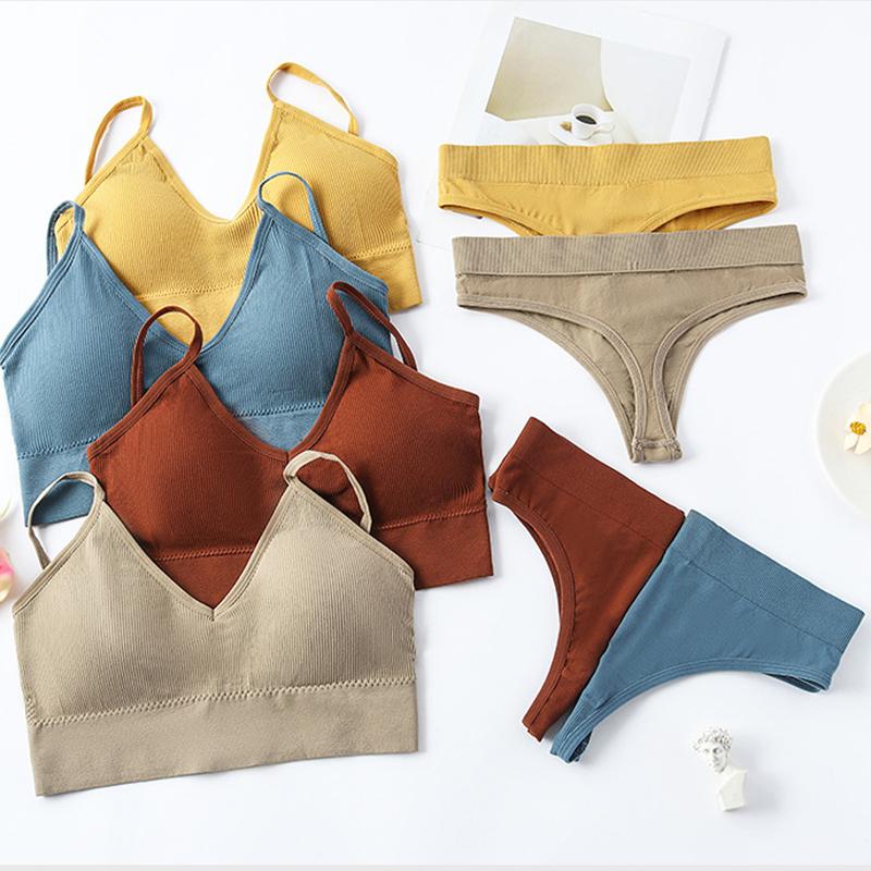 Нижнее белье женское, с маленькой грудью, со сборками, тонкая секция, без стального кольца, спортивный комплект большого размера с бюстгальтером и треугольной чашкой