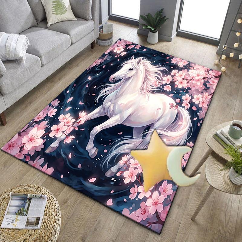 American Freedom Horse Office Rug Chair Mat, Entryway Carpet, Suitable for Front Door, Bedroom, Living Room, Desk, Holiday Gift