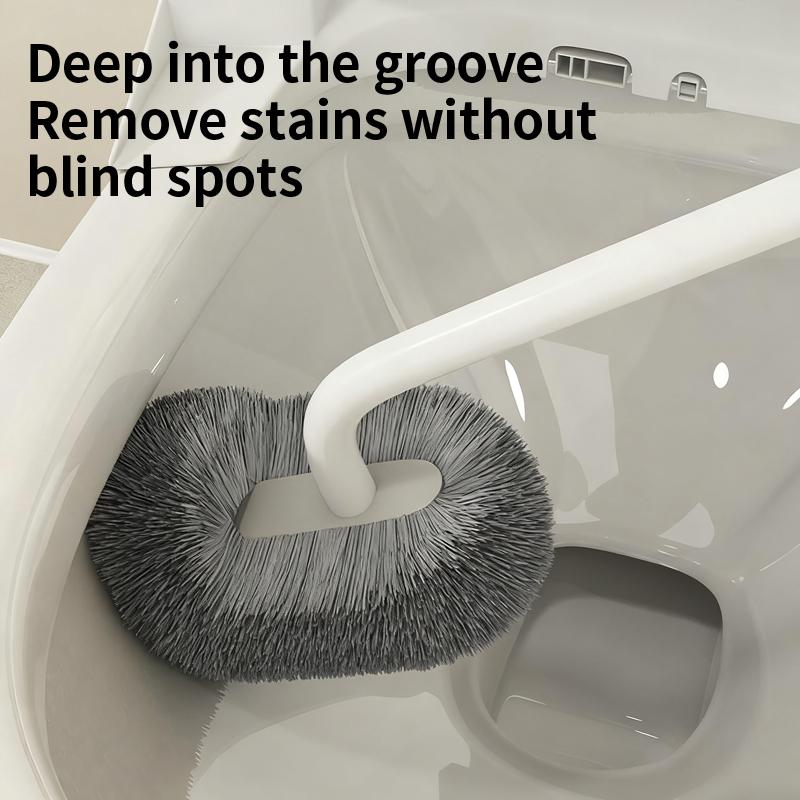 Туалетная щетка с длинной ручкой, мягкой щетиной и загнутой головкой, бытовая, настенного типа, без мертвых зон, универсальная для унитаза и приямка для приседаний
