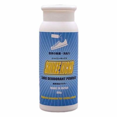 SHINEE KICKS Дезодорирующая пудра для обуви, Большая емкость 80 г [Сделано в Японии] Дезодоратор для обуви, Контроль запаха ног, Без запаха