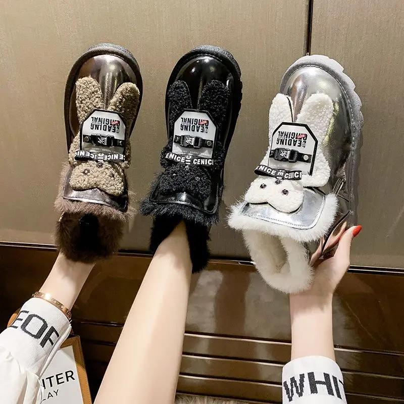 Модная женская обувь Ботильоны на платформе Новинка Ботильоны до щиколотки Зимние ботинки для женщин Массивная подошва Распродажа Удобные и элегантные Предложение Противоскользящие Гару Рок