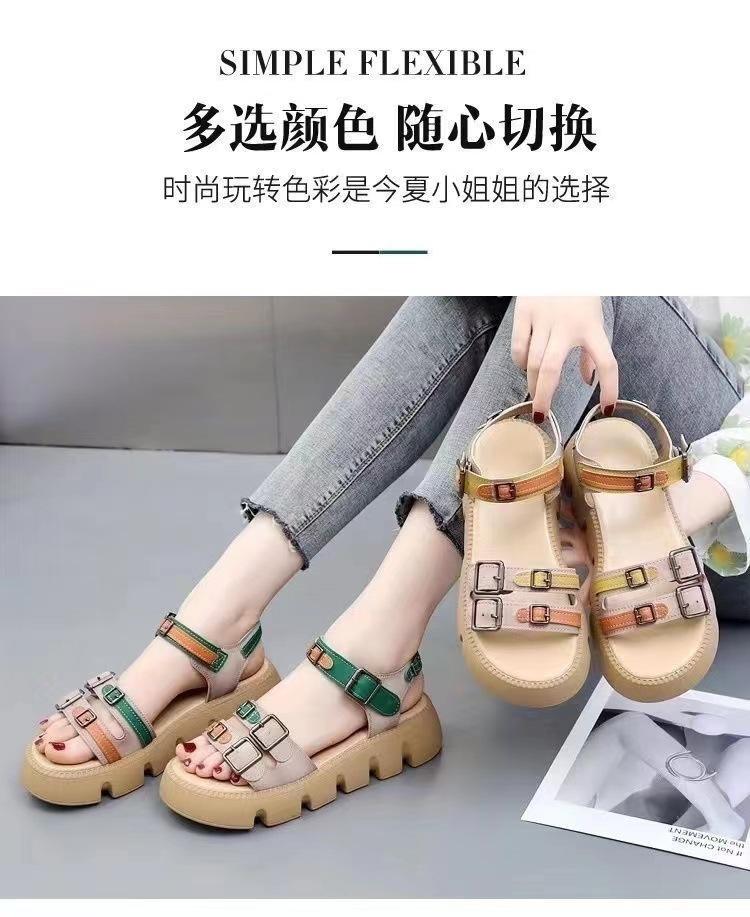 Винтажные босоножки на платформе женские летние 2025 года, новые, в стиле феи, мягкие кожаные маффины, интернет-знаменитости, модная юбка, римские туфли