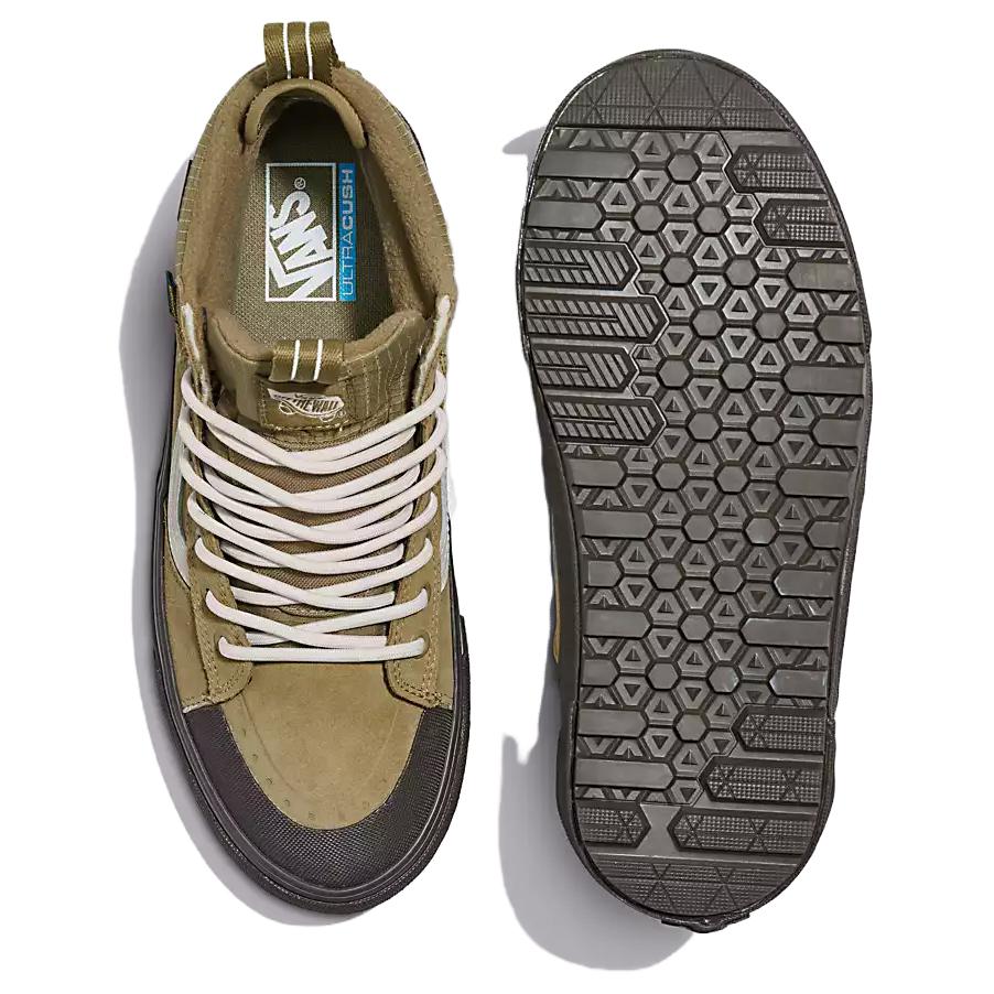 Vans Sk8-Hi Waterproof MTE Olive Drab Green Unisex Sneakers Tan Brown VN000CVTCX6