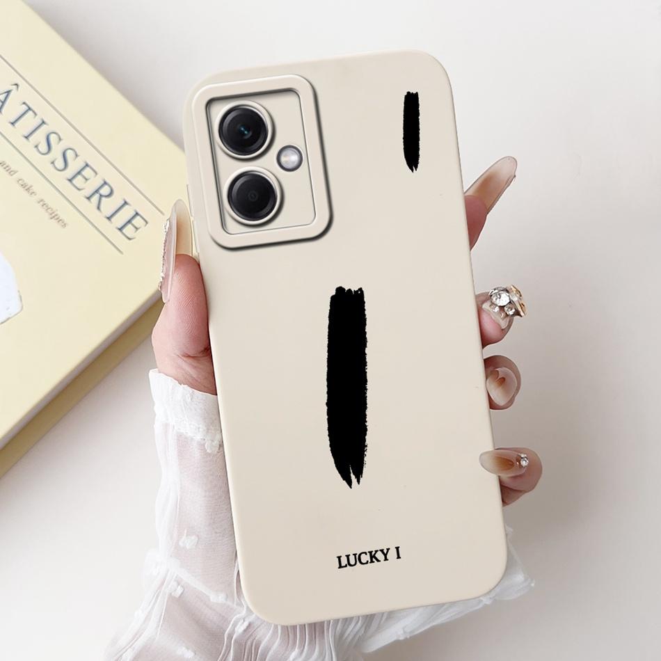For Xiaomi Redmi Note 12 5G Lucky Initial Letter Phone Case For Redmi Note 12 Pro 5G Note12 Soft Silicone Shockproof Bumpers