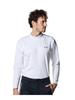 UA Tricot Long Sleeve Mock Neck Shirt White Metallic Silver MD