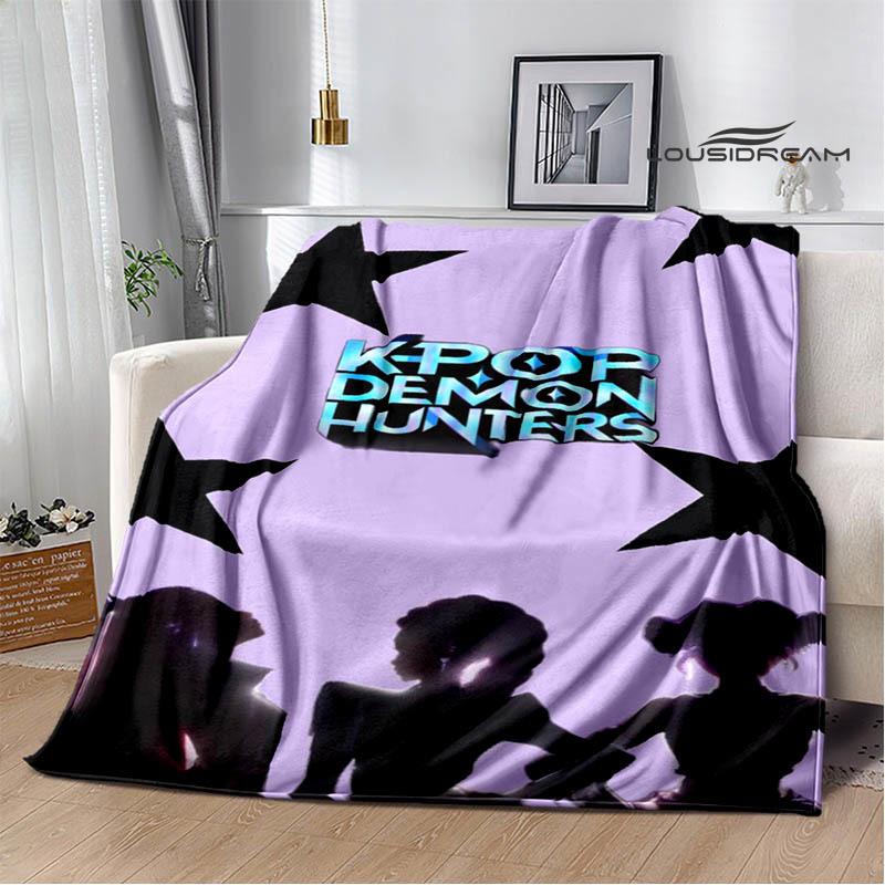 KPop Demon Hunters Cartoon printed blanket Picnic blanket Warm Flannel blankets Home bed linings blankets for beds Birthday Gift