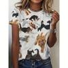 Летняя женская футболка, повседневная, с коротким рукавом, забавный принт, футболка, модная уличная, свободная, с круглым вырезом, свитер, женская, свободного покроя