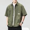 Retro Workwear Short-sleeved Shirt Men's Trendy Casual American Summer Half-sleeved Shirt