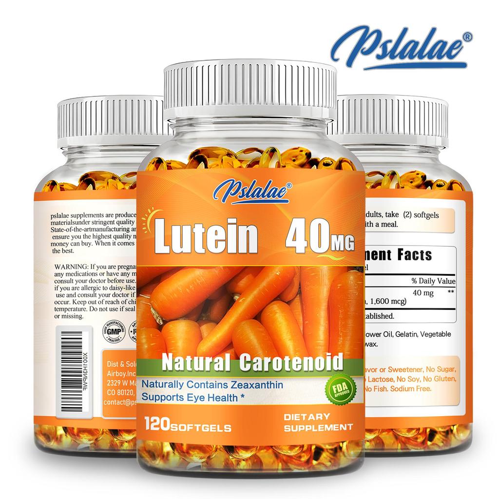 Lutein 40mg capsules, an eye-protecting vitamin supplement, supports eye health and relieves eye fatigue, 120 capsules.
