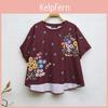 Women Round Casual Neck Zanzea Floral Print Short Sleeve Blouse