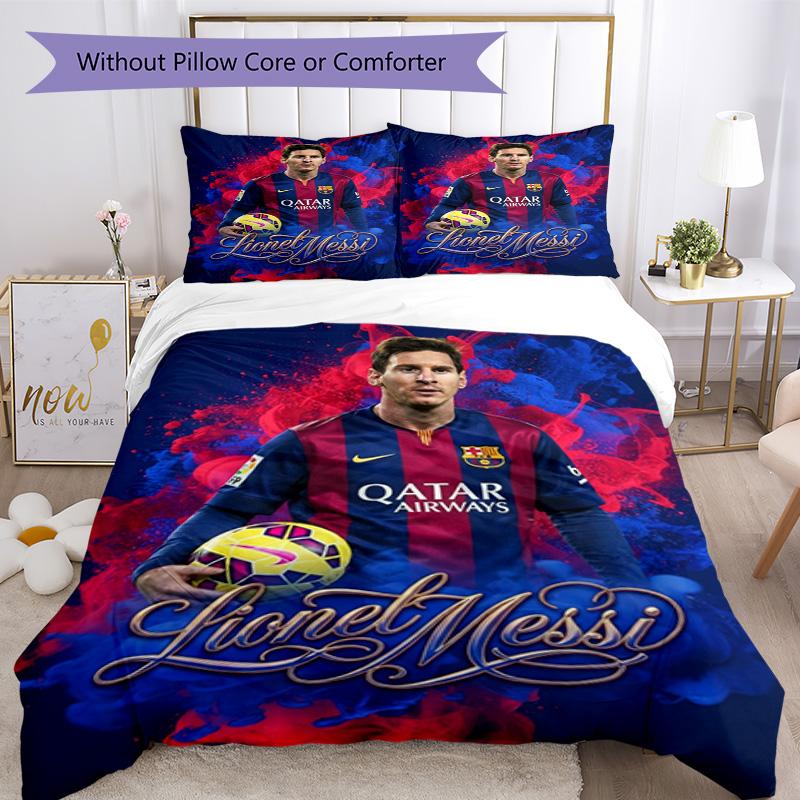 Messi Lionel Messi Football Star Personalized Name Bedding Set,Comfort Bed Linen for Boys Room Decoration,Perfect Gift for Match Fans,Wrinkle Resistan