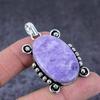 Natural Lepidolite Stone Handmade 925 Sterling Silver Jewelry Pendant 2.13" Y7C99