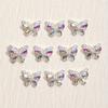 10 шт. 3D-подвески для ногтей в виде бабочек с переливающимися кристаллами — универсальные украшения для ногтей без запаха для DIY или салона