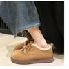 Мода 2024 года, новые женские туфли на шнуровке, модные короткие плюшевые туфли, горячая распродажа, износостойкие туфли на плоской подошве с круглым носком для женщин, Zapatos Para Mujeres
