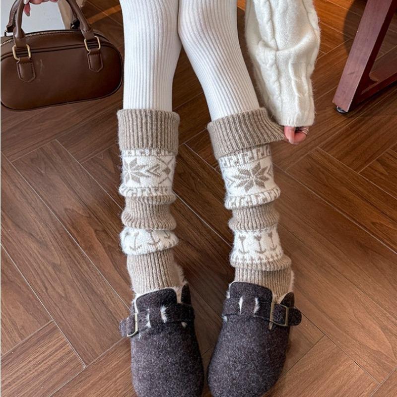 Осенне-зимние носки для женщин, толстые и теплые махровые носки из шерсти, ретро носки до икры