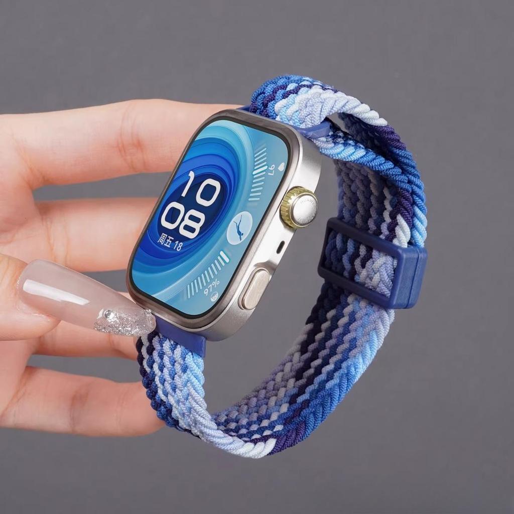Плетеный нейлоновый ремешок + Закаленное стекло Чехол для Huawei Fit 4/ Fit4 Pro Защитная рамка для экрана Регулируемый ремешок для Huawei Fit 3