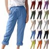 Women's Pants, Casual Solid Color Pocket Pants Elastic Waist Loose Straight Leg Pants