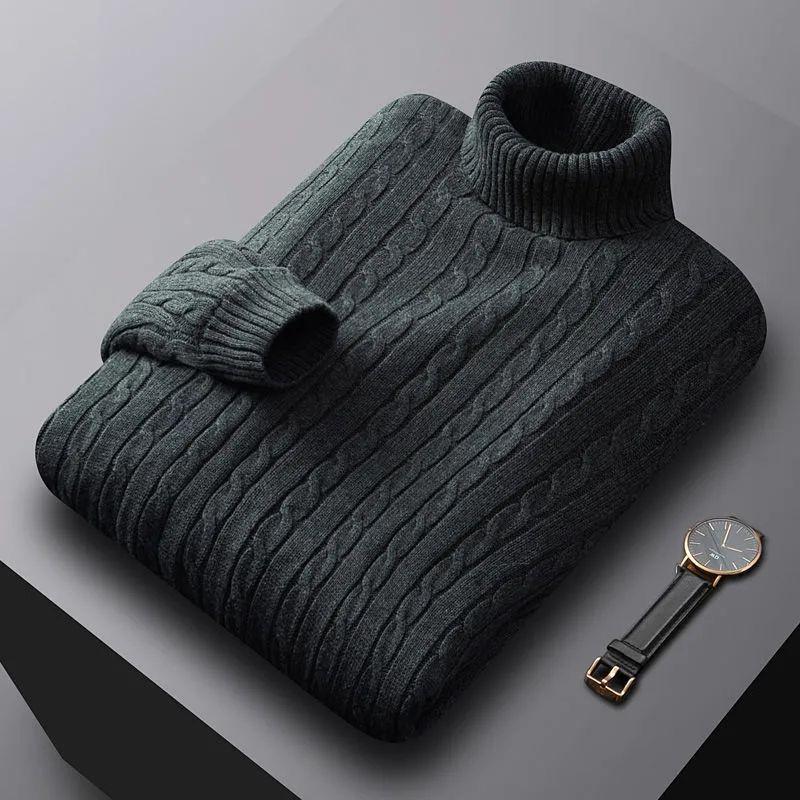 Men's 2023 Thick Velvet Turtleneck Sweater – Warm, High-End, 100% Cotton, Stylish and Comfortable