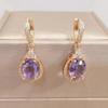 Luxury Purple Drop Shape Dangle Earrings for Women Fashion Cubic Zirconia Earrings Jewelry Party Accessories