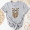 Стильная футболка, модная футболка, одежда, 90-е годы, стильная милая сова, трендовая милая повседневная женская футболка с коротким рукавом и принтом, женская женская футболка с графикой