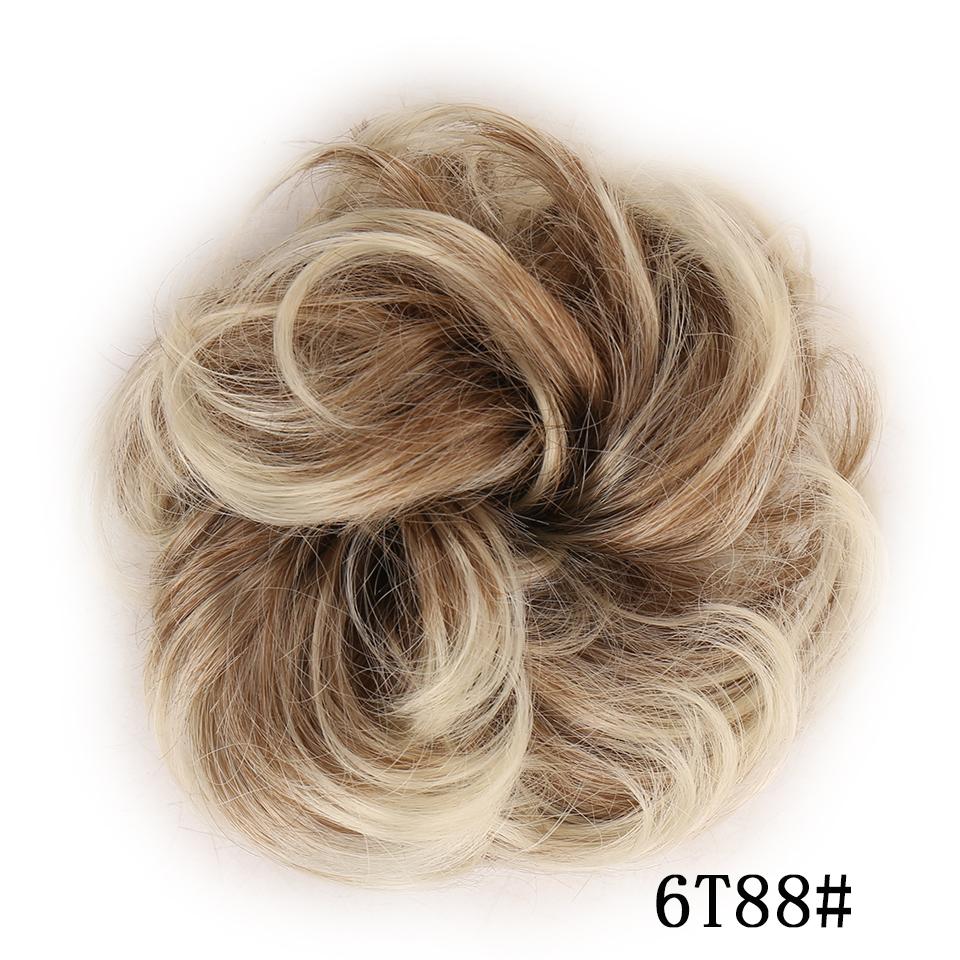 Messy Scrunchies Synthetic Hair Bun With Elastic Band Natural Fake Hair Tie Pieces Ponytail Colored Black Purple Pink Green Gray For Woman Chignon