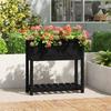 VidaXL Planter with Shelf Black 82.5x34.5x81 Cm Solid Pine Wood 823763