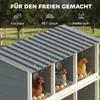 Nesting Box for Chickens, Raised Wooden Chicken Nesting Box with 6 Compartments, 2 Perches, for Small Animal Coop, 102 x 50 x 91 cm, Grey
