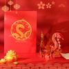 2025 Year of the Snake Hot Stamping Red 3D Pop Up Greeting Card Company Chinese New Year Snake Lunar Gift Ins ZodiacSmall Snake