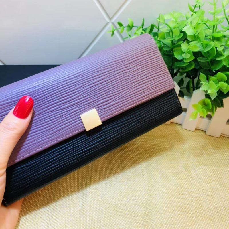 2025 Текстурированные Длинные Женские Кошельки Роскошный Кошелек-Клатч из Натуральной Кожи Двухцветный Кошелек Бифолд Брендовый Стиль Первый Слой Коровьей Кожи Кошелек Без Логотипа