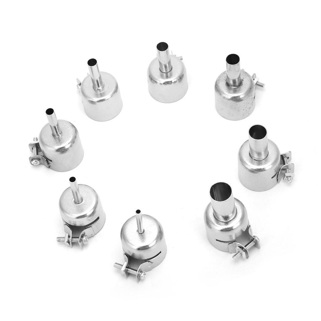8 Pcs Stainless Steel Hot Air Gun Nozzle Heat Resisting Nozzle for 850 Heat Gun 3~12mm