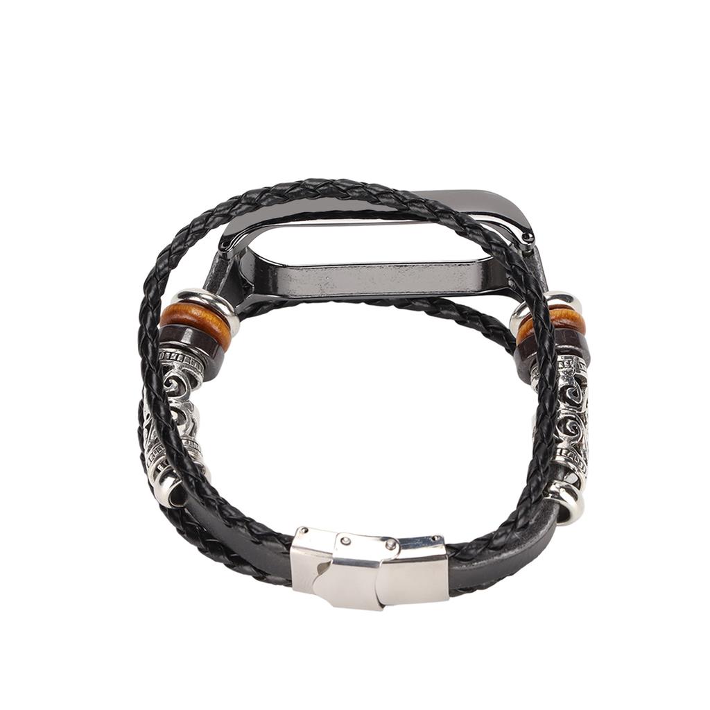 Кожаный ремешок, совместимый с браслетами Xiaomi Mi Band 6, ремешок для часов в этническом стиле, браслеты