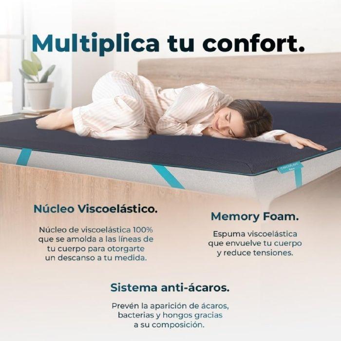 Cecotec Surmatelas Viscoélastique Flow TopSerenity 90x190: Couvre-matelas Surmatelas. Viscoélastique 100%
