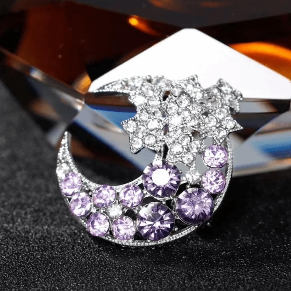 Rhinestone Inlay Brooch Pin Alloy Decor Badge Fashion Lapel Ornament  Gift