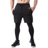 Silk-Blend Men's Winter Quick-Dry Sports Tights with Faux Two-Piece Design