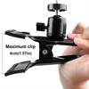 360 Swivel Smartphone Holder Clip Live Stands Clips Photo Heads Clips Tripods Guitar Head Clip Cell Phone Holder for 5.5cm - 7.5cm Cell Phones